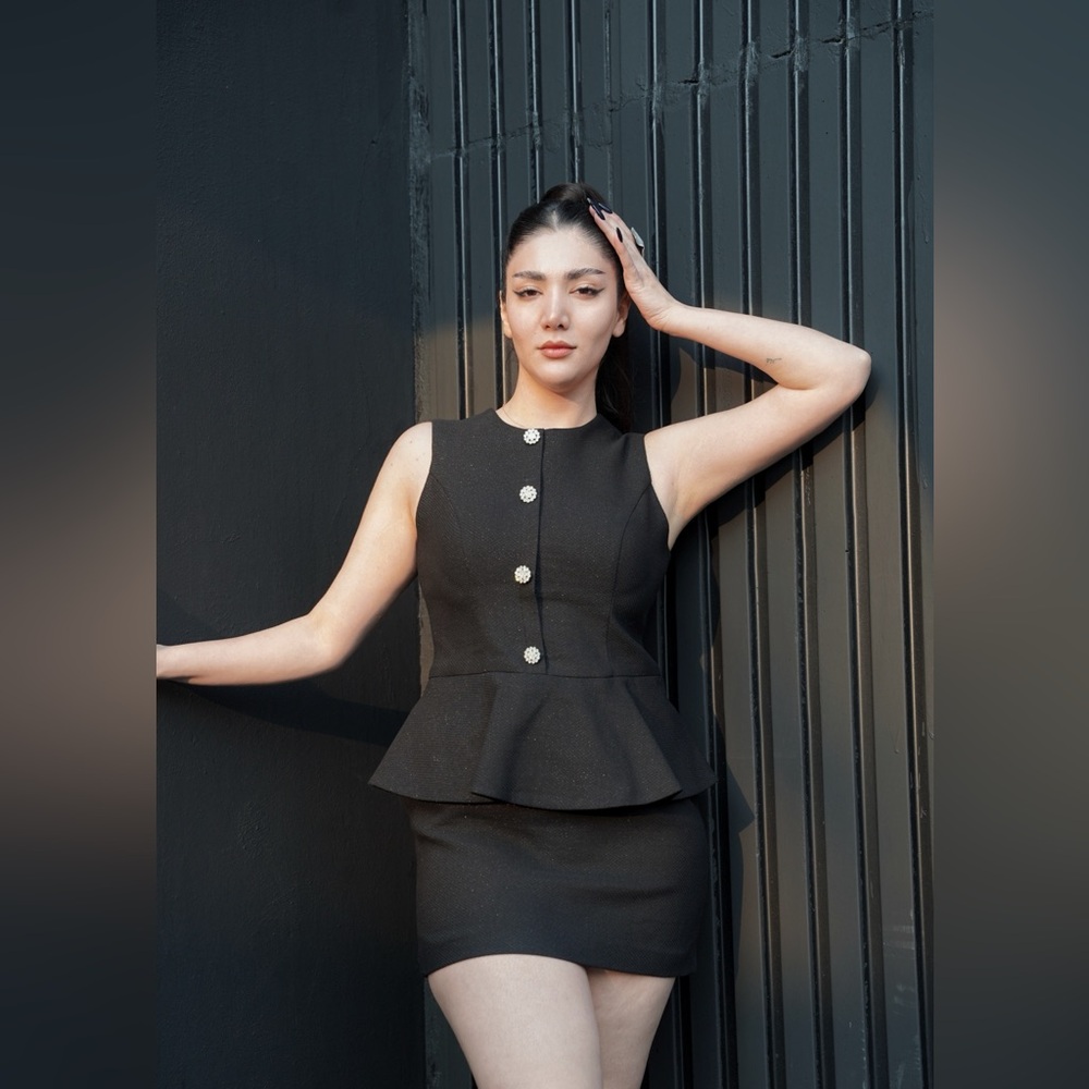 Elegant Black Peplum Dress